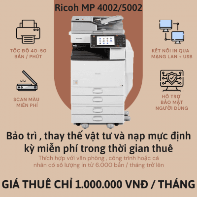 Cho thuê máy photocopy ricoh mp 4002/5002