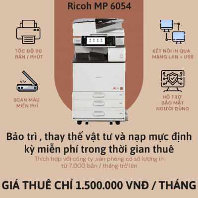 Cho thuê máy photocopy ricoh mp 6054 tại Bình Thạnh