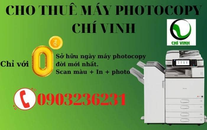 cho thuê máy photocopy, in màu. scan màu đời mới nhất