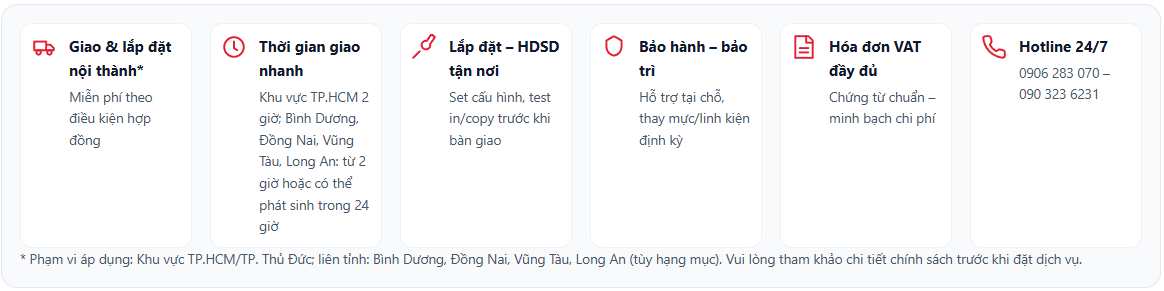chính sách giao hàng và vận chuyển lắp đặt máy photocopy tại Chí Vinh