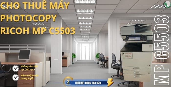 Cho thuê máy photocopy ricoh mp c5503 máy màu A3 tốc độ cao