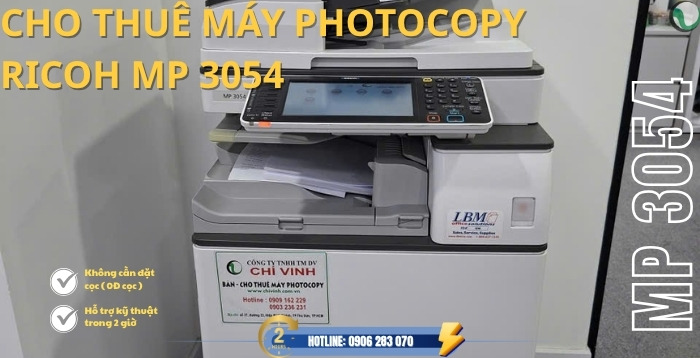 thuê máy photocopy ricoh mp 3054 chính hãng giá rẻ tại Chí Vinh