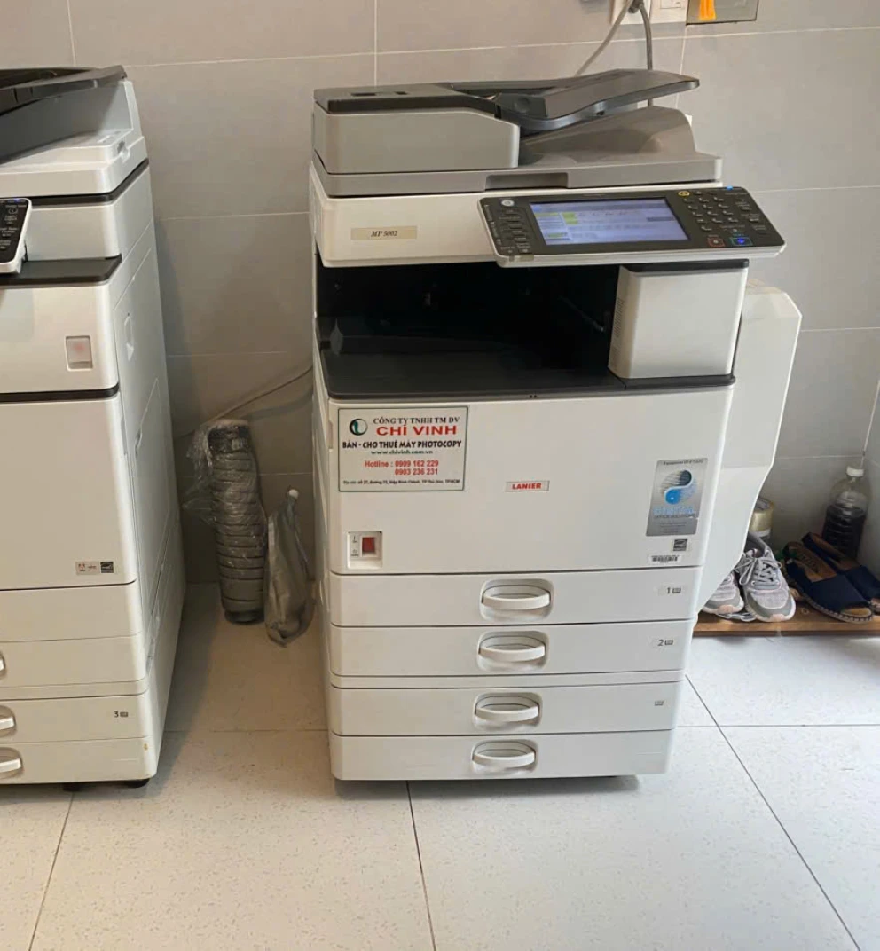 Cho thuê máy photocopy trọn gói MP 5002 (Lanier, thương hiệu thuộc Ricoh) kèm mực in thay thế